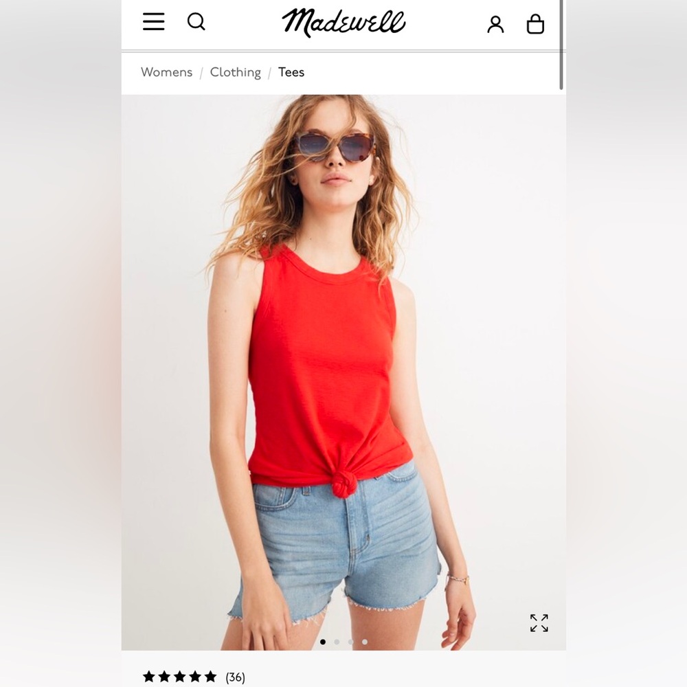 Madewell red sleeveless top
